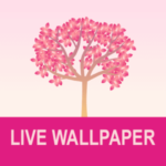 Falling Flowers Red Live Wallpaper Logo