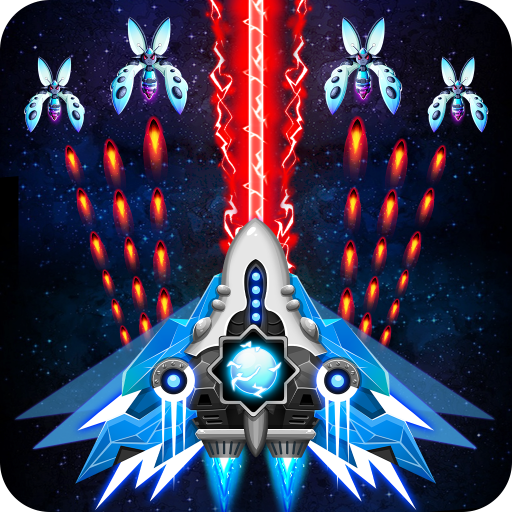 space shooter galaxy shooting logo