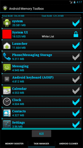 Android Memory Toolbox  – 안드로이드 메모리 툴박스 2.0 4
