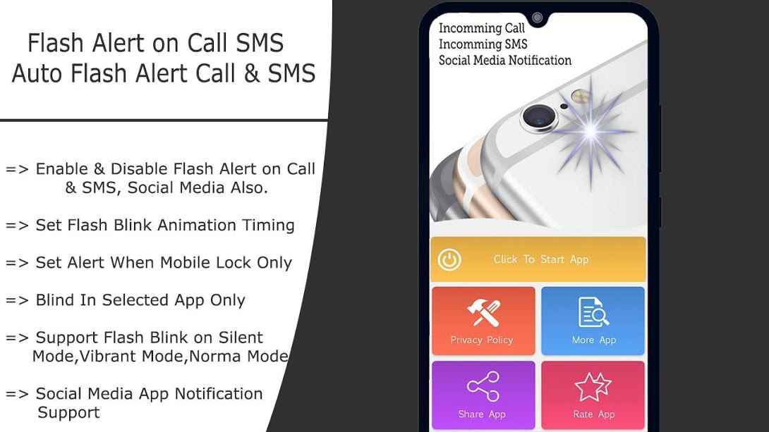 Flash on Call and SMS : Automatic flashlight 2019 – 전화 및 SMS에 플래시: 자동 플래시 라이트 2019 1.0.2 7