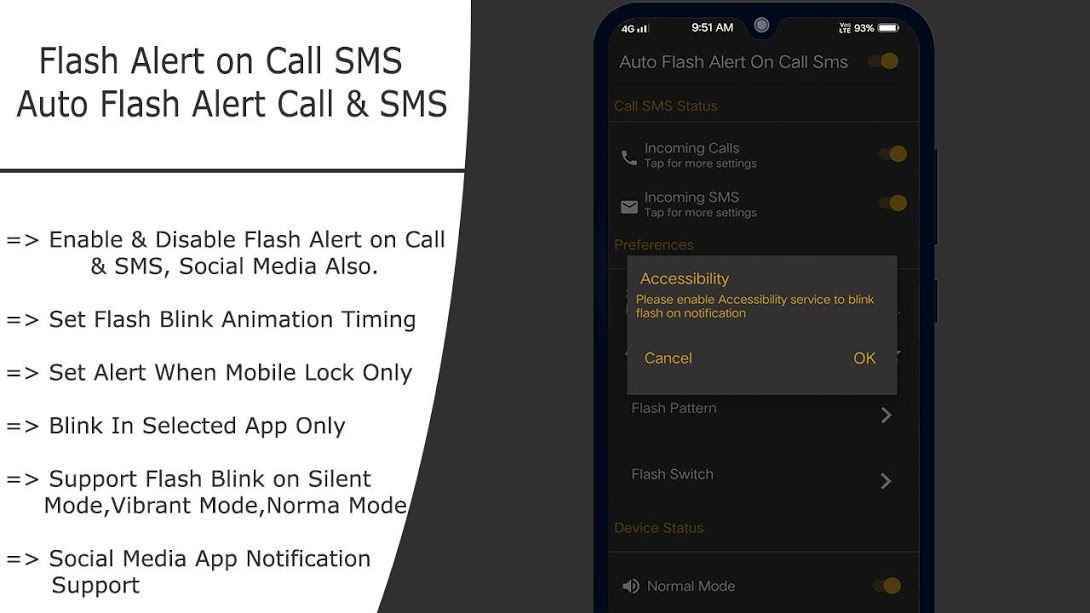 Flash on Call and SMS : Automatic flashlight 2019 – 전화 및 SMS에 플래시: 자동 플래시 라이트 2019 1.0.2 3