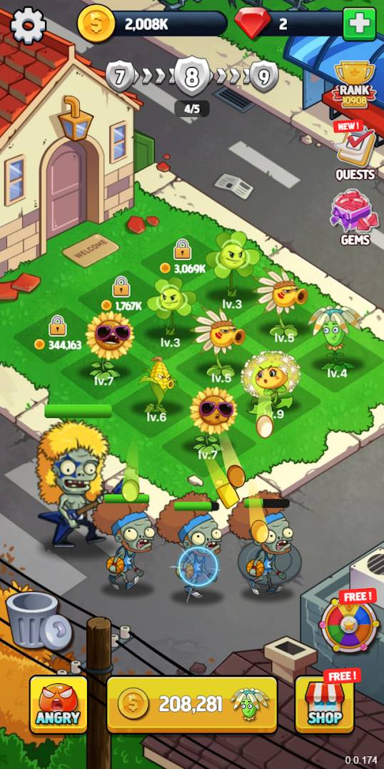 Merge Flowers vs. Zombies – 플라워즈 대 좀비들 합치기 2.9 버그판 1