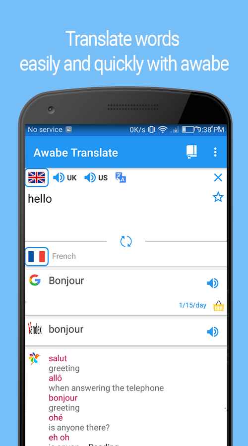 Translate All Languages by Google, Yandex, Glosbe Full  – 모든 언어 번역기 (구글, 얀덱스, 글로스베) (프로) 1.2.6 8