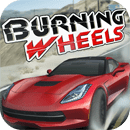 burning wheels 3d racing logo