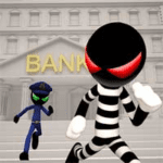 stickman bank robbery escape logo