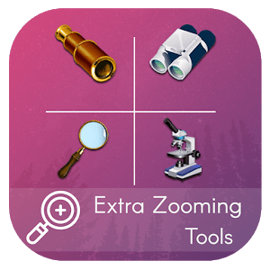 telescope microscope magnifying glass simulation logo