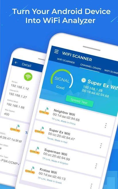 WiFi Scanner: Speed Tester, Signal Strength Meter – 와이파이 스캐너: 속도 테스트, 신호 강도 측정기 2.2.1 3