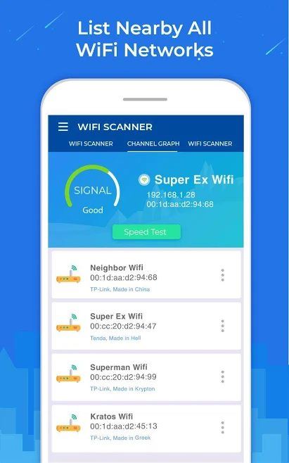 WiFi Scanner: Speed Tester, Signal Strength Meter – 와이파이 스캐너: 속도 테스트, 신호 강도 측정기 2.2.1 4